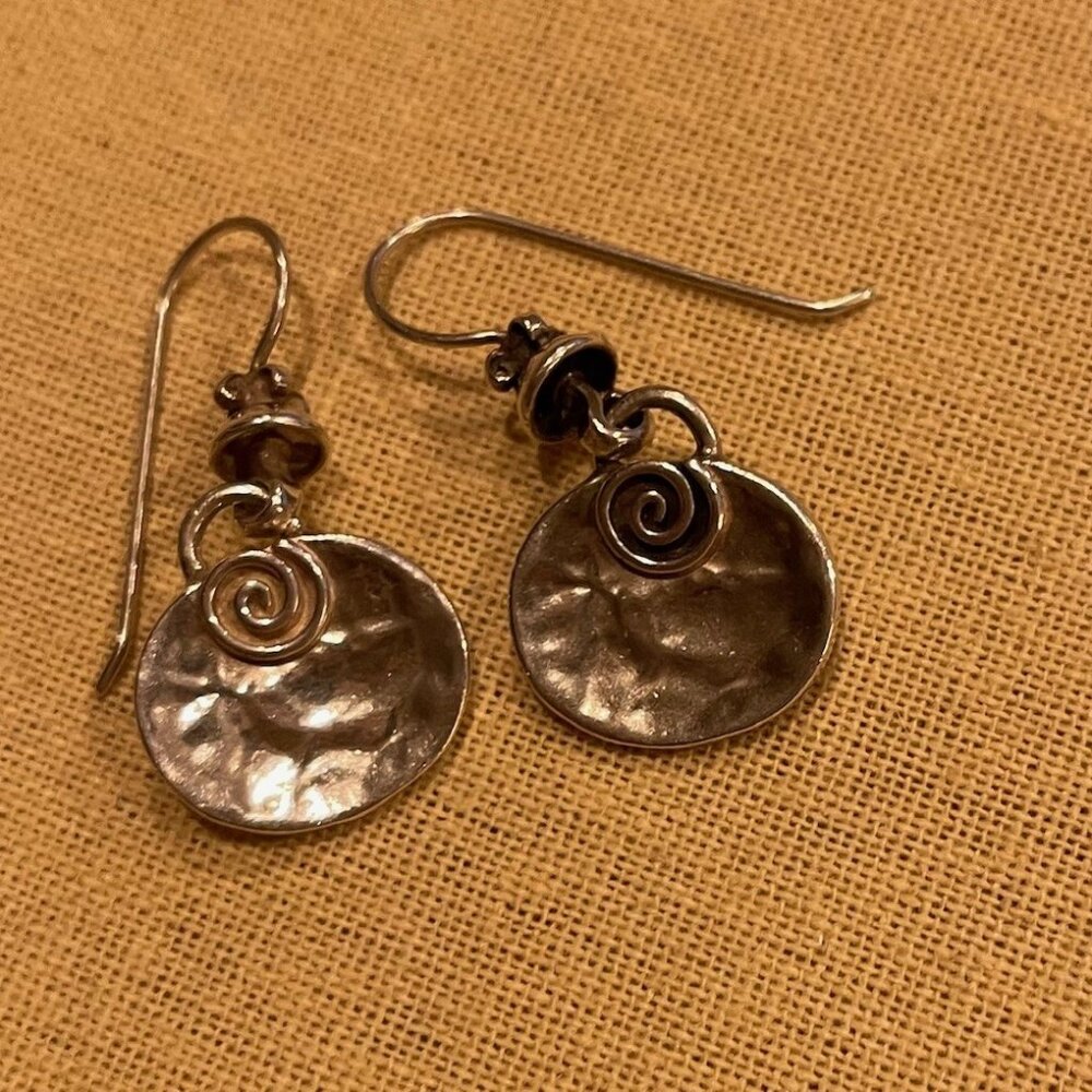 W1354 Retired Silpada Hammered Silver Earrings